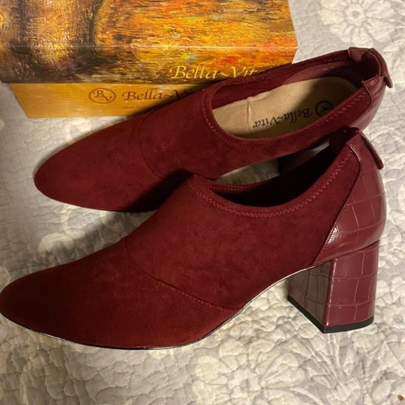 Burgundy Suede Booties - Picture 1 of 3